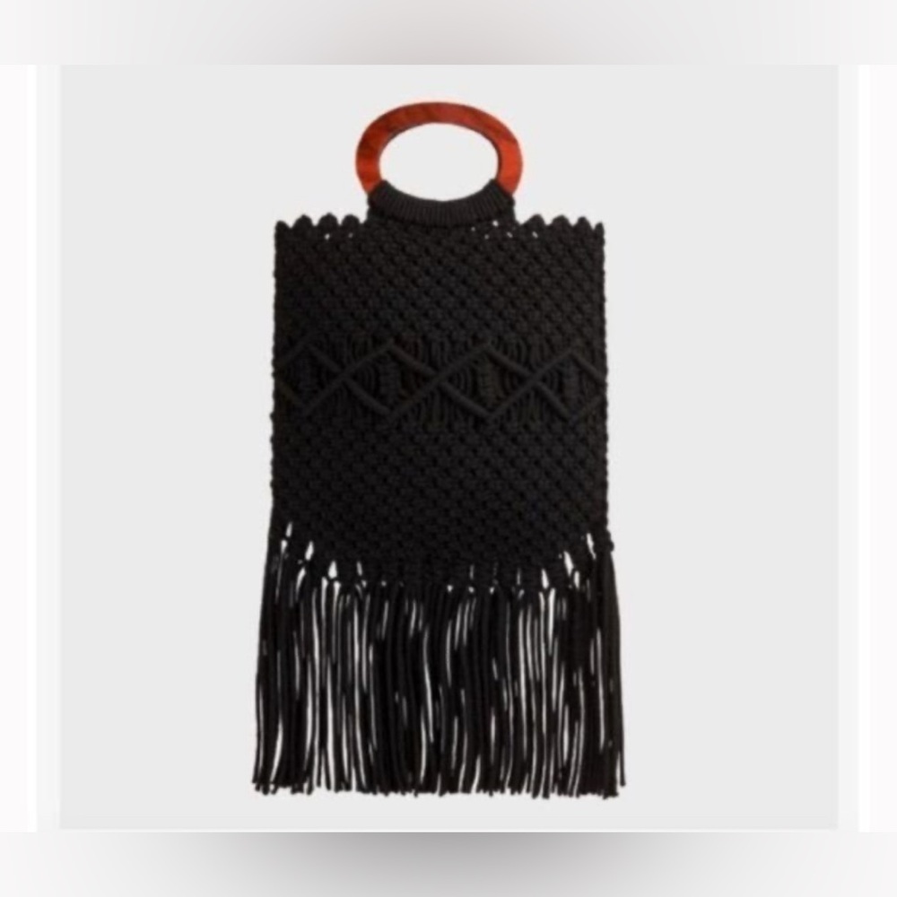 Salenwot Danielle Nicole Macrame Crossbody Fringe… - image 2